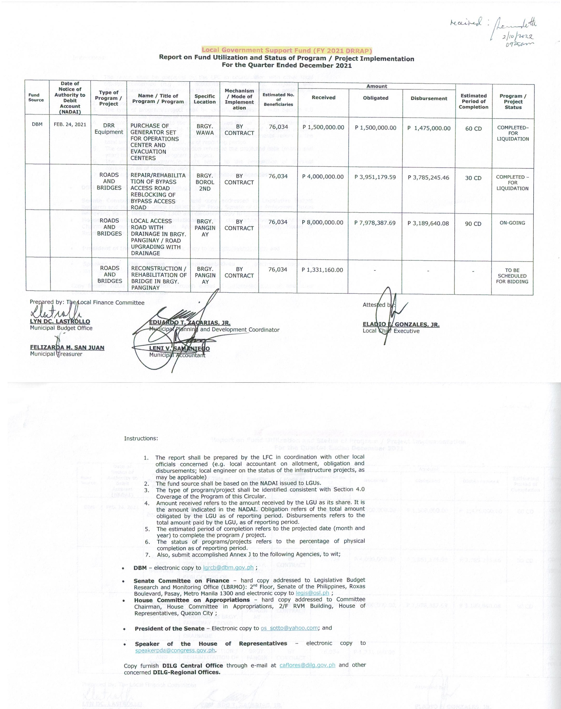 POSTING AND REPORTORIAL REQUIREMENTS IN COMPLIANCE TO DILG S FULL 